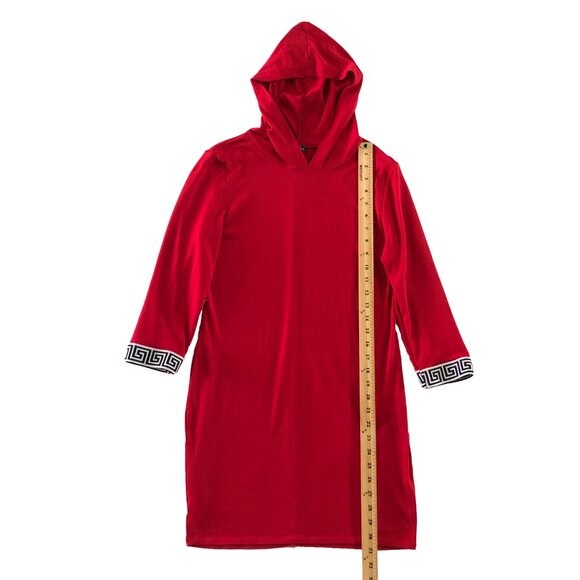 French Atmosphere Womens (Size see pic) Red Hooded Loose Dress - Picture 2 of 6